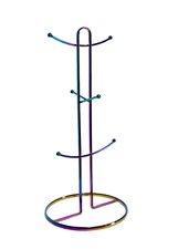 Rainbow Metal Coffee Mug Tree Rack Holder Holds 6 Mugs, Stylish & Space-Saving