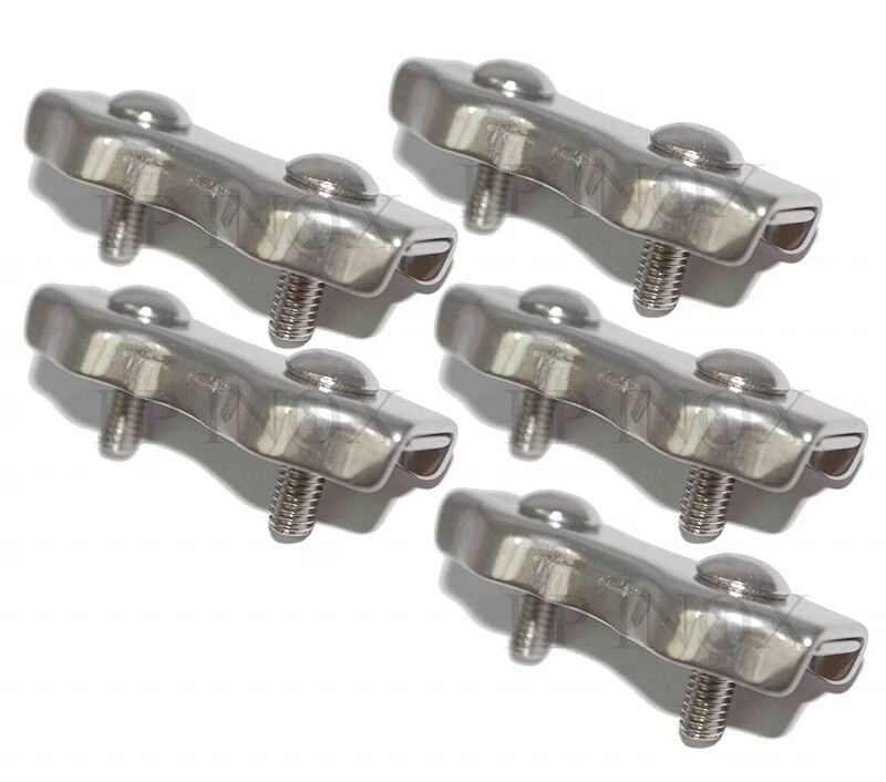 FP INOX Serre Cable Plat 2 Boulons Pour Ø 8 mm ( Lot de 5 ) inox A4