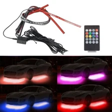 4* RGB 5050 LED Strip Neon Light Kit Under Car Tube Underglow Underbody System