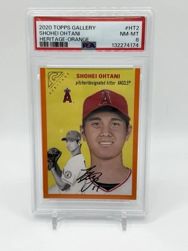 2020 Topps Gallery Shohei Ohtani Heritage Orange /25 PSA 8!