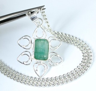 Certified Natural Emerald 11.27 Ct Emerald Cut Gems Men's Pendant Wedding Gift
