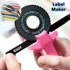 Manual Embossing Label Maker Typewriter Numbers Letter Printer Mini DIY Machine