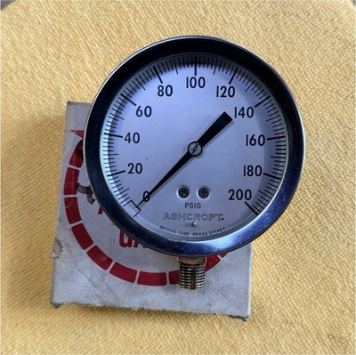 #ad #ad Ashcroft Analog Air Pressure Gauge 0 200 psi Bottom Mount Industrial Meter $70.00