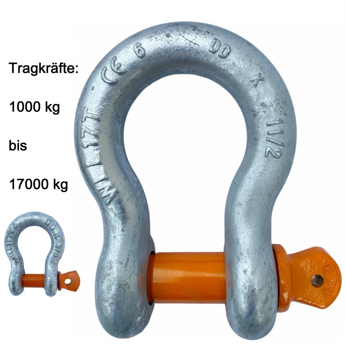 1-20 Stück Schäkel Seilverbinder Kettenverbinder verzinkt M5 - M28 Karabiner