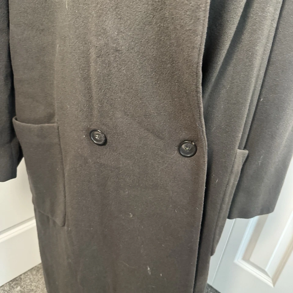 Vintage Perry Ellis Portfolio Mens 46 Brown Wool Overcoat Made in USA Oversized - Image 3 of 4