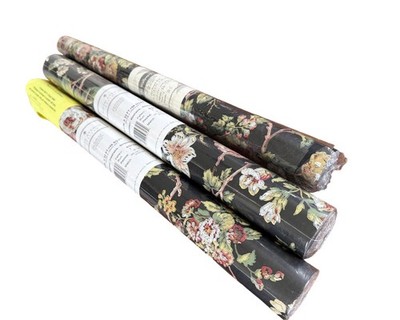 York Wallpaper Roll Lot Black Cabbage Rose EG1290 St Regis