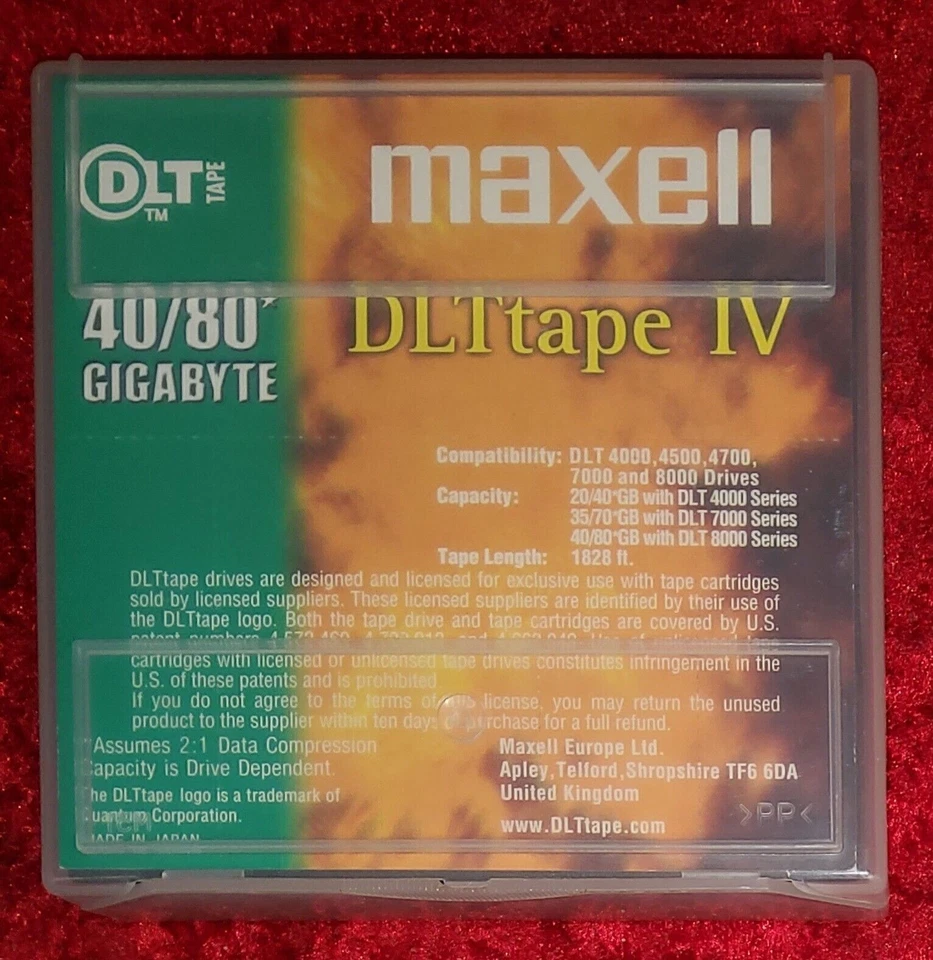 Maxell DLT Tape IV 40/80 Gigabyte 1/2" Cartridge Tape x3. Ref00069 - Image 3 of 4