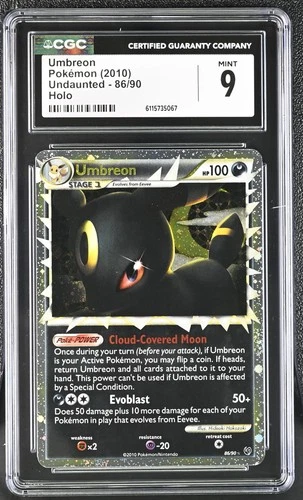 CGC 9 MINT Umbreon 2010 Undaunted 86/90 Holo Pokemon Card