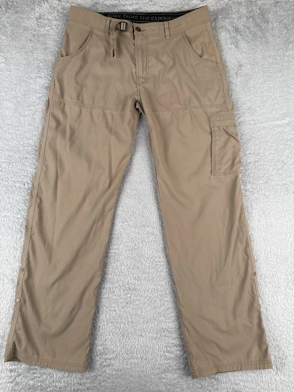 prana cargo pocket nylon blend belted hiking camping pants