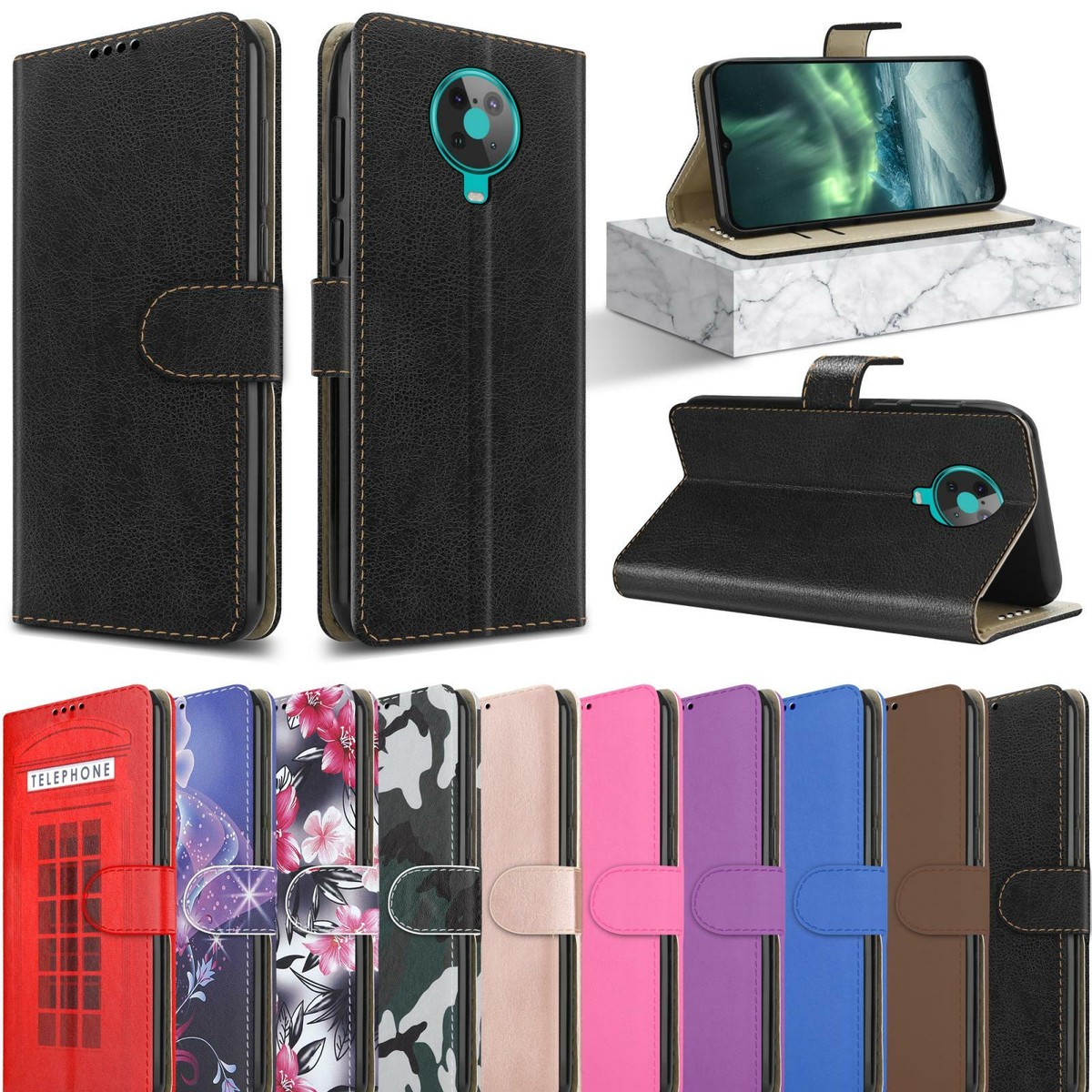 For Nokia G20 Case Slim Leather Wallet Magnetic Flip Stand Card