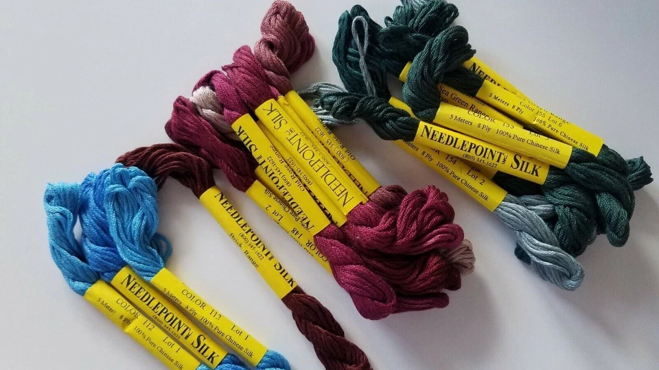 Needlepoint Inc Silk Floss You Choose 5 Meters 8 Ply 100% Silk 300 - 399 - Image 2 of 4