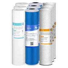 3-Stage 5 Micron 20"x4.5" Big Blue Sediment PP GAC CTO Carbon Block Water Filter