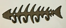 Iron Fish Bones Wall Hook  Key Hat Coat Rack Holder Nautical Decor..