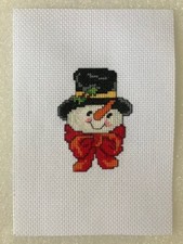 Snowman - Completed Counted Cross Stitch Panel
