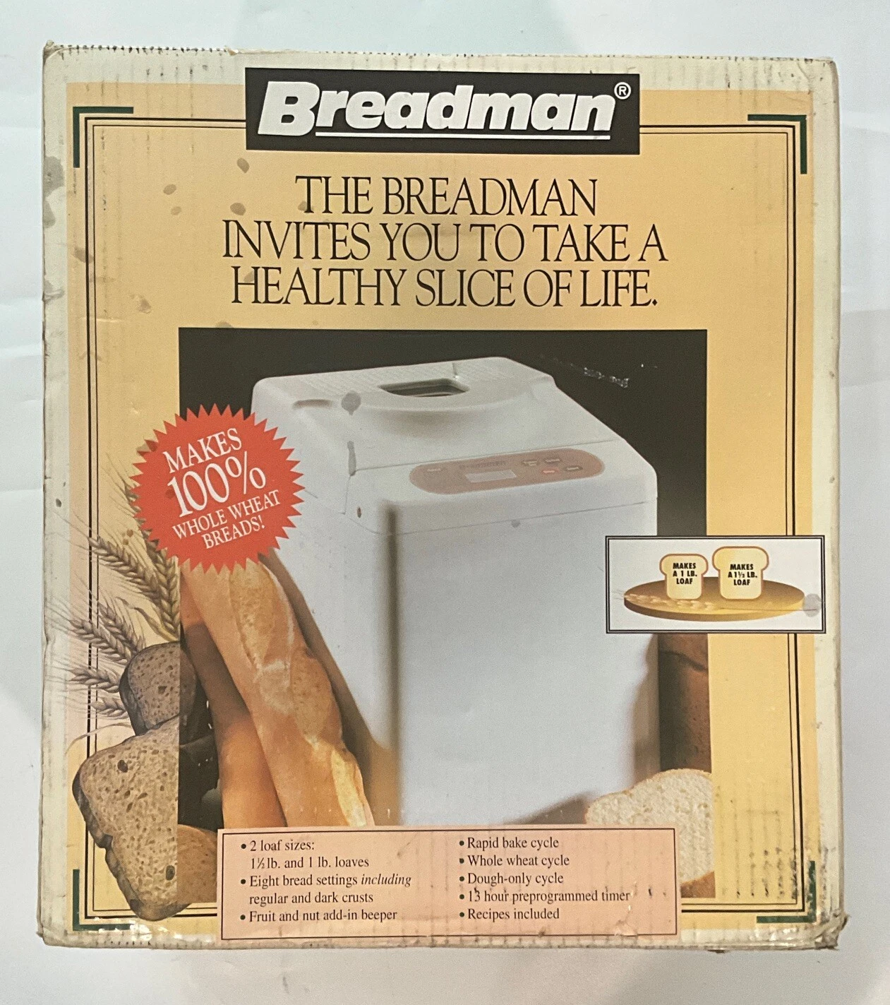 Breadman Automatic Bread Maker Model TR441 New In Original Box And Manual