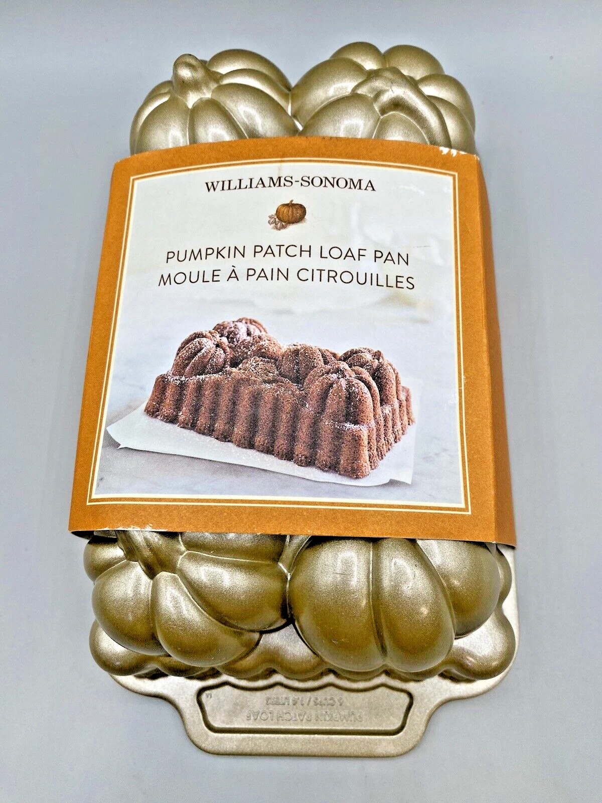Williams-Sonoma Nordic Ware Pumpkin Patch Loaf Pan USA NEW Cast Aluminum 6 Cups