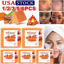1-6x Tumeric Soap Skin Whitening Dark Spots lightening Acne Brightening Turmeric