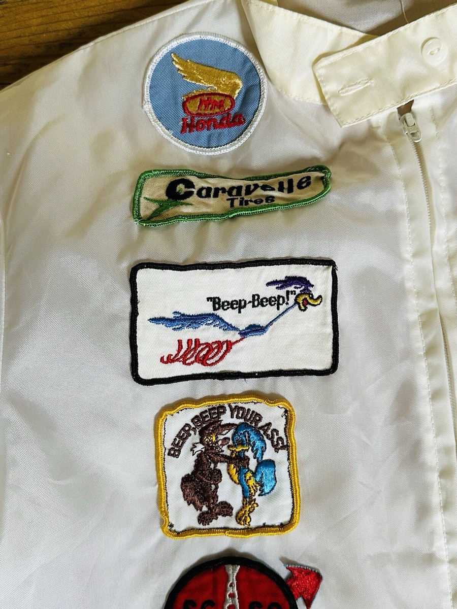 Vtg 70's GREAT LAKES RACING Jacket Striped Patch Jacket - Sz
