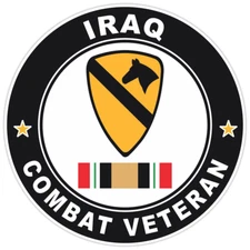 1st Cavalry Division Iraq Combat Veteran Bumper Sticker Military Vinyl Decal 5"