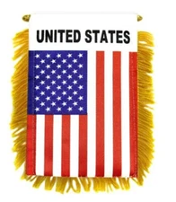 United States American Mini Flag 4"x6" Window Banner w/ suction cup 100D