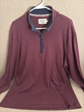 The Normal Brand 1/4 Zip Long Sleeve Pullover Sweatshirt Burgandy Casual Men Xl