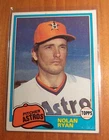 1981 TOPPS NOLAN RYAN BASEBALL CARD - HOUSTON ASTROS # 240 VG/EX