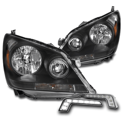 #ad #ad For 05 07 Honda Odyssey Black Replacement Headlights Headlamps w Bumper LED DRL $141.95
