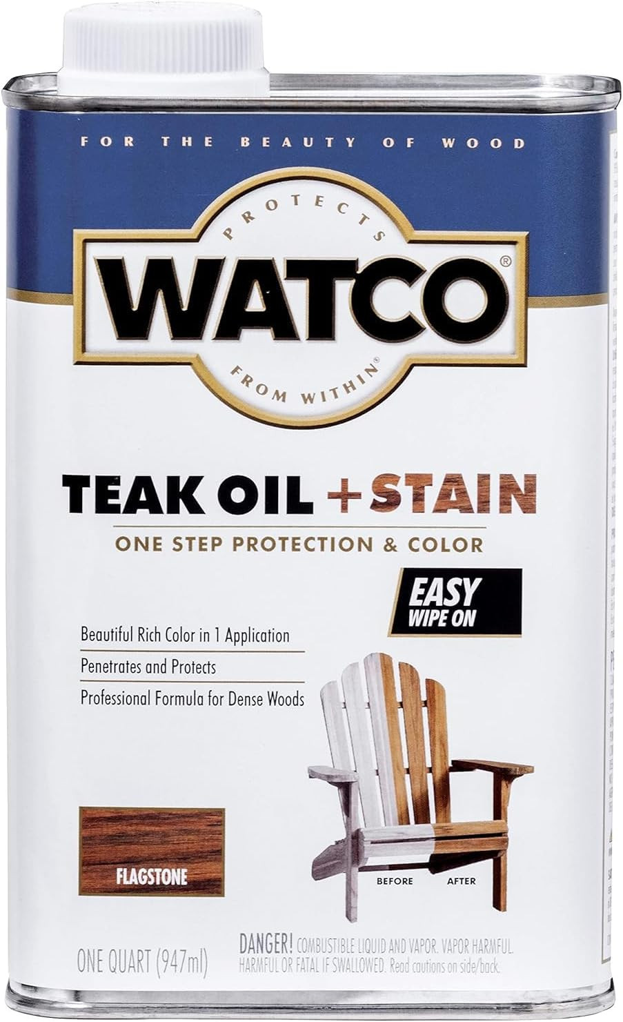 348758 Teak Oil + Stain, Quart, Flagstone