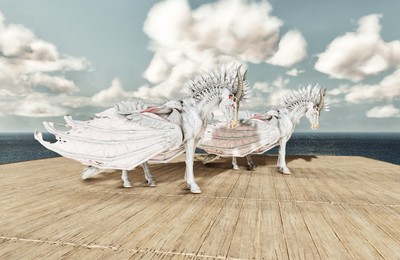 Ark Survival Ascended  - White Dreadmare/stallion Pair   PC/PS5/XBOX  PVE
