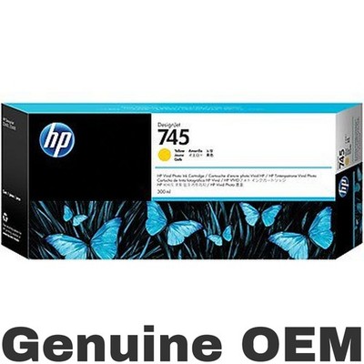 For HP 745 F9K02A Yellow 300ml Ink Cartridge