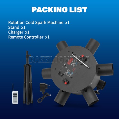 PAIDUN Rotating Cold Spark Machine Sparkler Firework Remote Disco DJ Bar Party - Picture 6 of 8