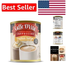 Delicious English Toffee Cappuccino - Instant Mix, 99% Caffeine Free, 16 oz Can