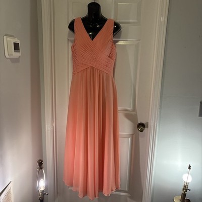 Vintage Azarie V Neck Pink Light Coral Size 10-12 Bridesmaid Prom Gown |  eBay