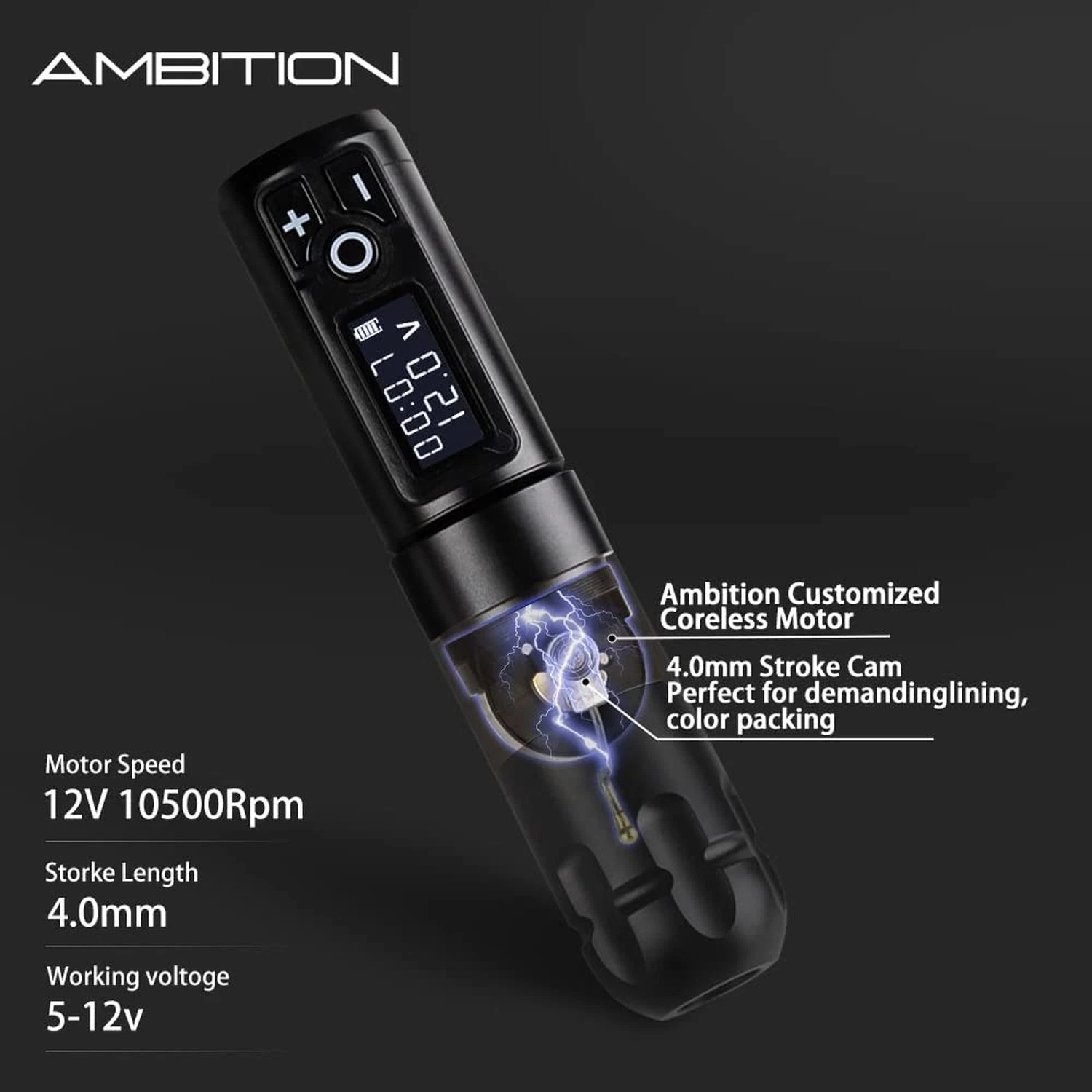 Ambition Soldier Wireless Tattoo Machine Kit Complete Rotary Coreless Motor T... - product detail image 4