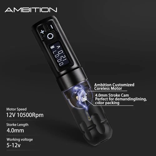 Ambition Soldier Wireless Tattoo Machine Kit Complete Rotary Coreless Motor T... image 4
