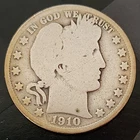1910-P Barber Half Dollar US 90% Silver Coin Fifty Cents 50c FREE SHIPPING