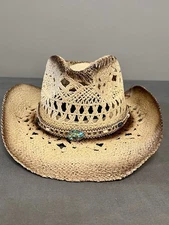 New Foeran Summer Cowboy/Cowgirl Crotchet Lace Paper Hat W/ Wide Brim
