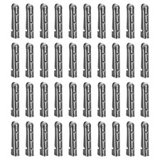 40Pcs 3.2x16mm Metal Shoelace Tips Open Mouth Shoelace Repair Cords End Black