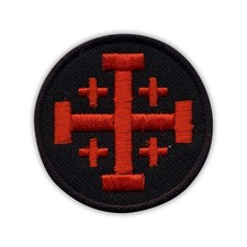 Jerusalem cross - black and red Patch/Badge Embroidered