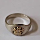 James Avery Retired 925 Silver & 14k Gold  Buttercup Flower Ring Size 4.5