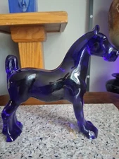 Heisey / Dalzell Viking Cobalt Glass  Show Horse Figure HCA 1993
