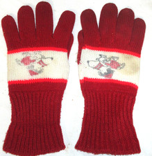 Vintage 1970s Peanuts Snoopy Lucy Winter Knit Gloves
