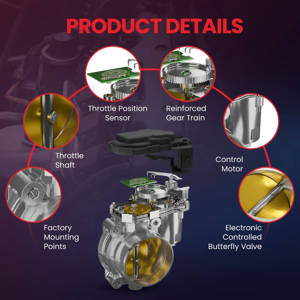 Throttle Body for Ford 16-19 F-650 F-750 / 11-19 F-250 F350 F450 F550 Super Duty - Image 3 of 4