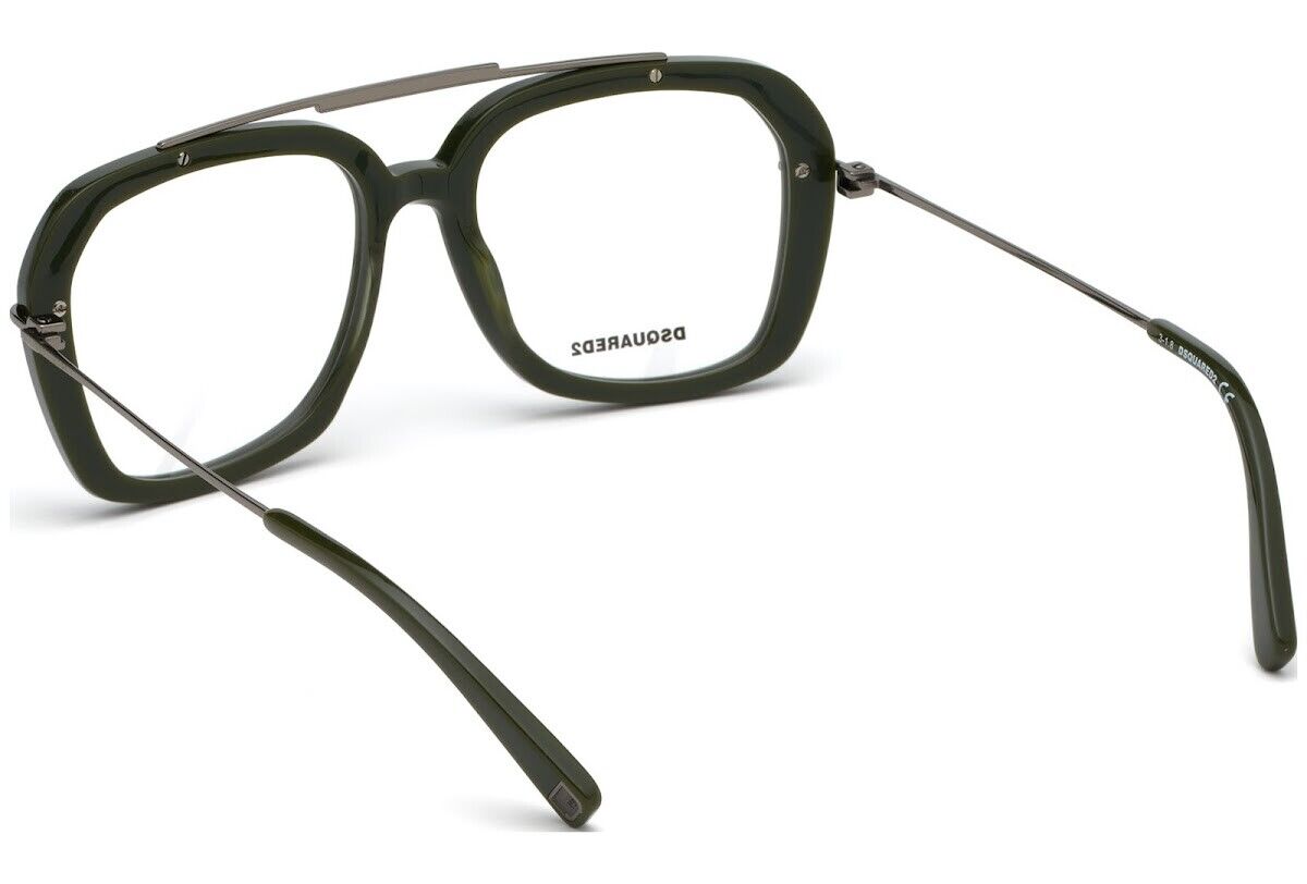 DSQUARED2 DQ5264 096 Olive Green Aviator Eyeglasses Frame 54 DSQUARED2 DQ5264 096 Olive Green Aviator Eyeglasses Frame 54