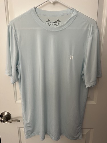 HURLEY MENS ICON HEATHER SHORT SLEEVE SURF SHIRT TOPAZ MIST SWIM UPF 50+ SMALL S - Picture 3 of 6