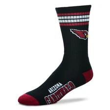 Arizona Cardinals Men's Crew Socks Large Size 10 to 13 4 Stripe