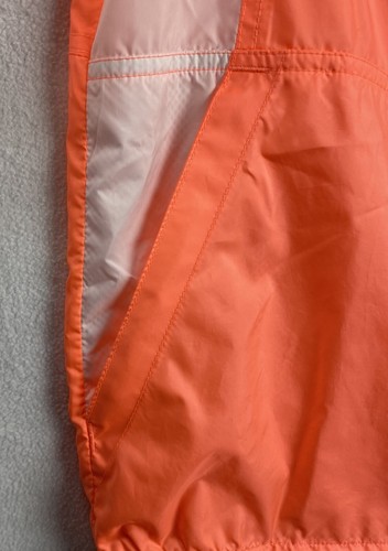 Columbia Girls L 14-16 Hooded Windbreaker Pullover Half Zip Jacket Peach White - Picture 5 of 9