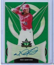 2019 Leaf Valiant Draft NICK QUINTANA Green Prismatic RC Auto /99 Tigers