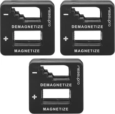 Demagnetizer and Magnetizer - Black - 3 Pack - for Screwdrivers Tips, Bits