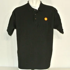 SHELL Gas Station Oil Employee Uniform Polo Shirt Black Size XL NEW